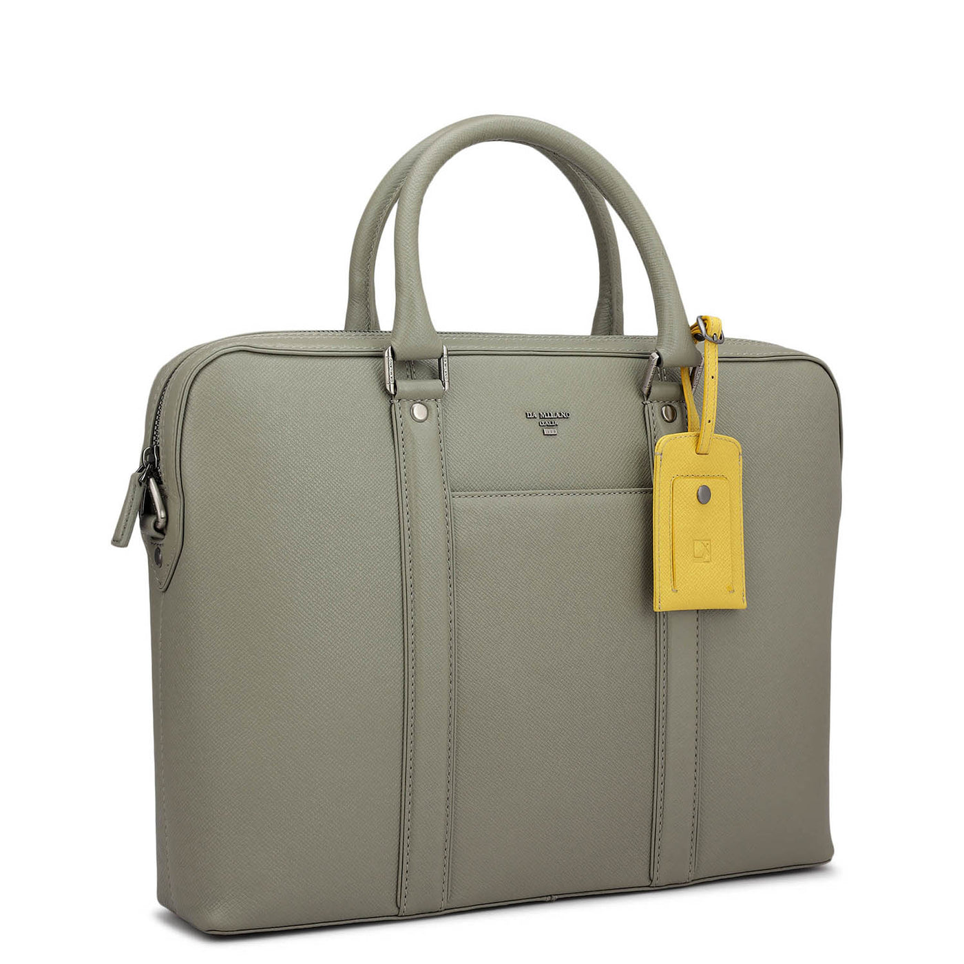 Franzy Leather Laptop Bag - Stone Grey