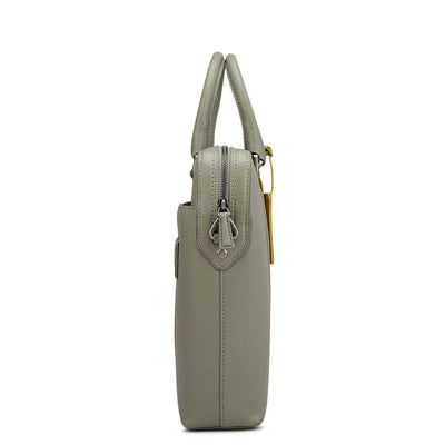 Franzy Leather Laptop Bag - Stone Grey