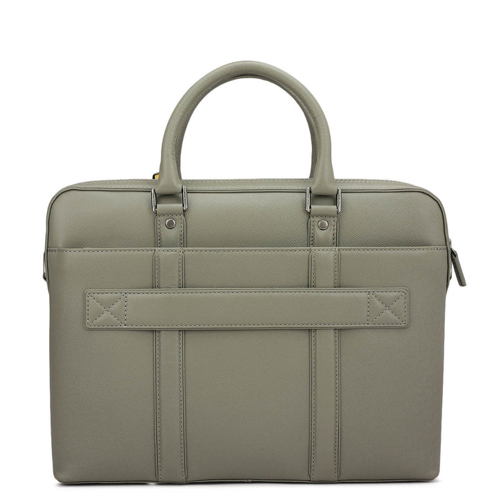 Franzy Leather Laptop Bag - Stone Grey