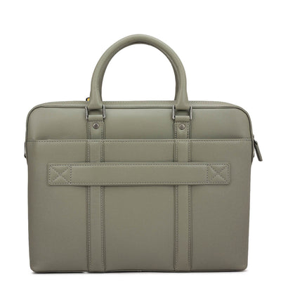 Franzy Leather Laptop Bag - Stone Grey