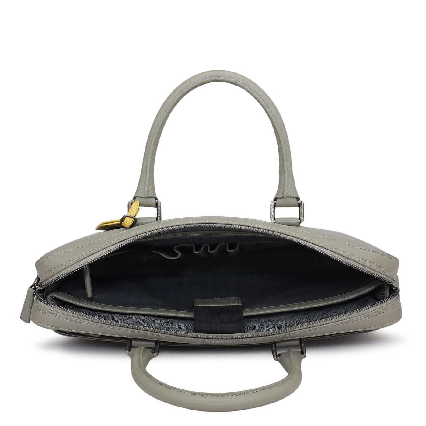 Franzy Leather Laptop Bag - Stone Grey