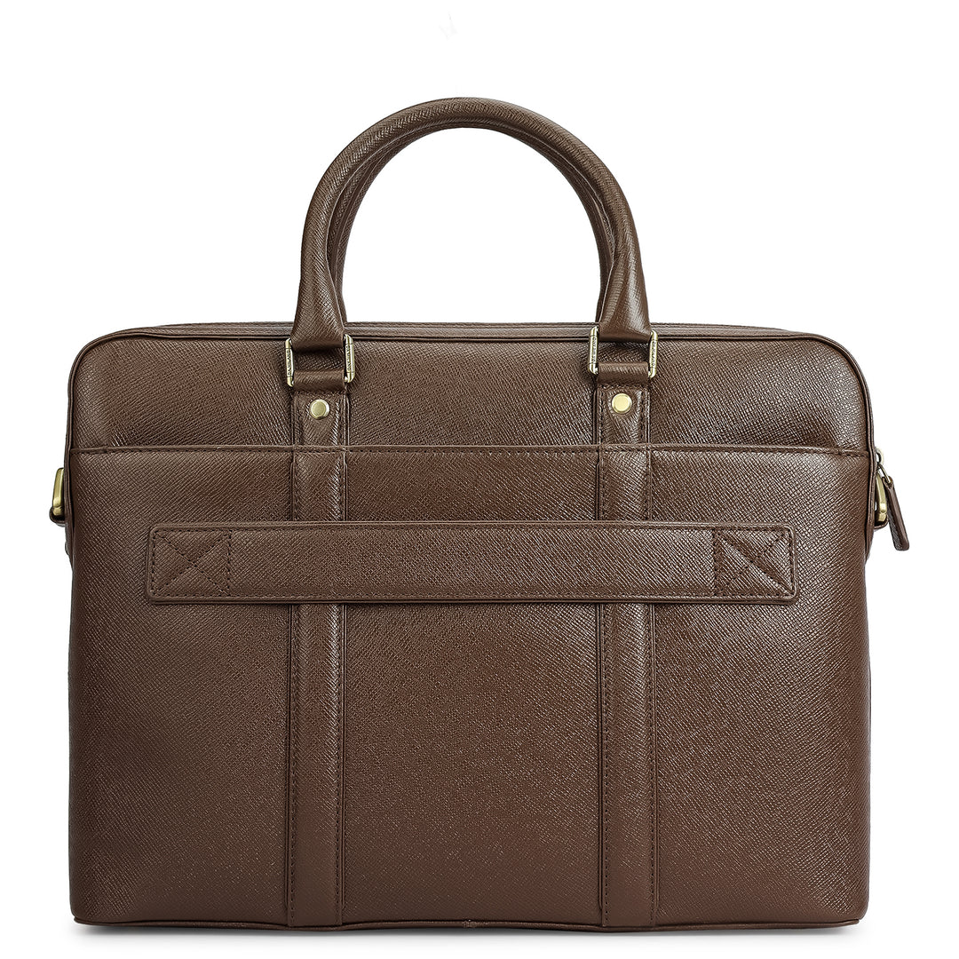 Franzy Leather Laptop Bag - Walnut