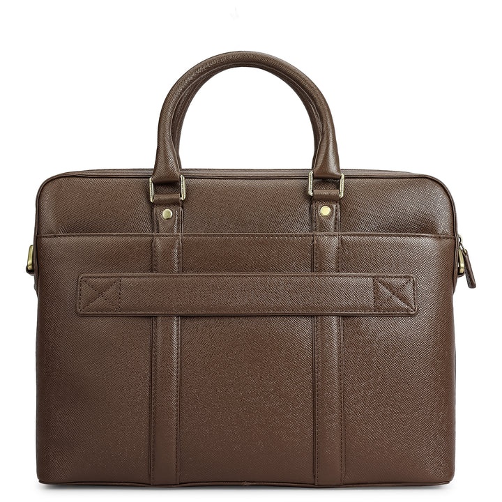 Franzy Leather Laptop Bag - Walnut