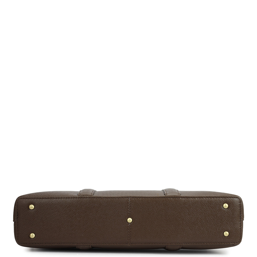 Franzy Leather Laptop Bag - Walnut