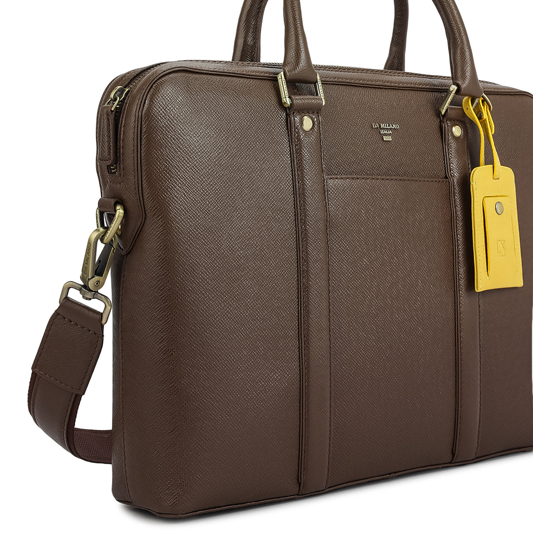 Franzy Leather Laptop Bag - Walnut