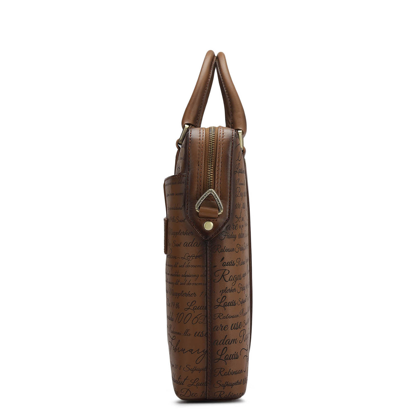 Signato Leather Laptop Bag - Cognac