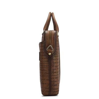 Signato Leather Laptop Bag - Cognac