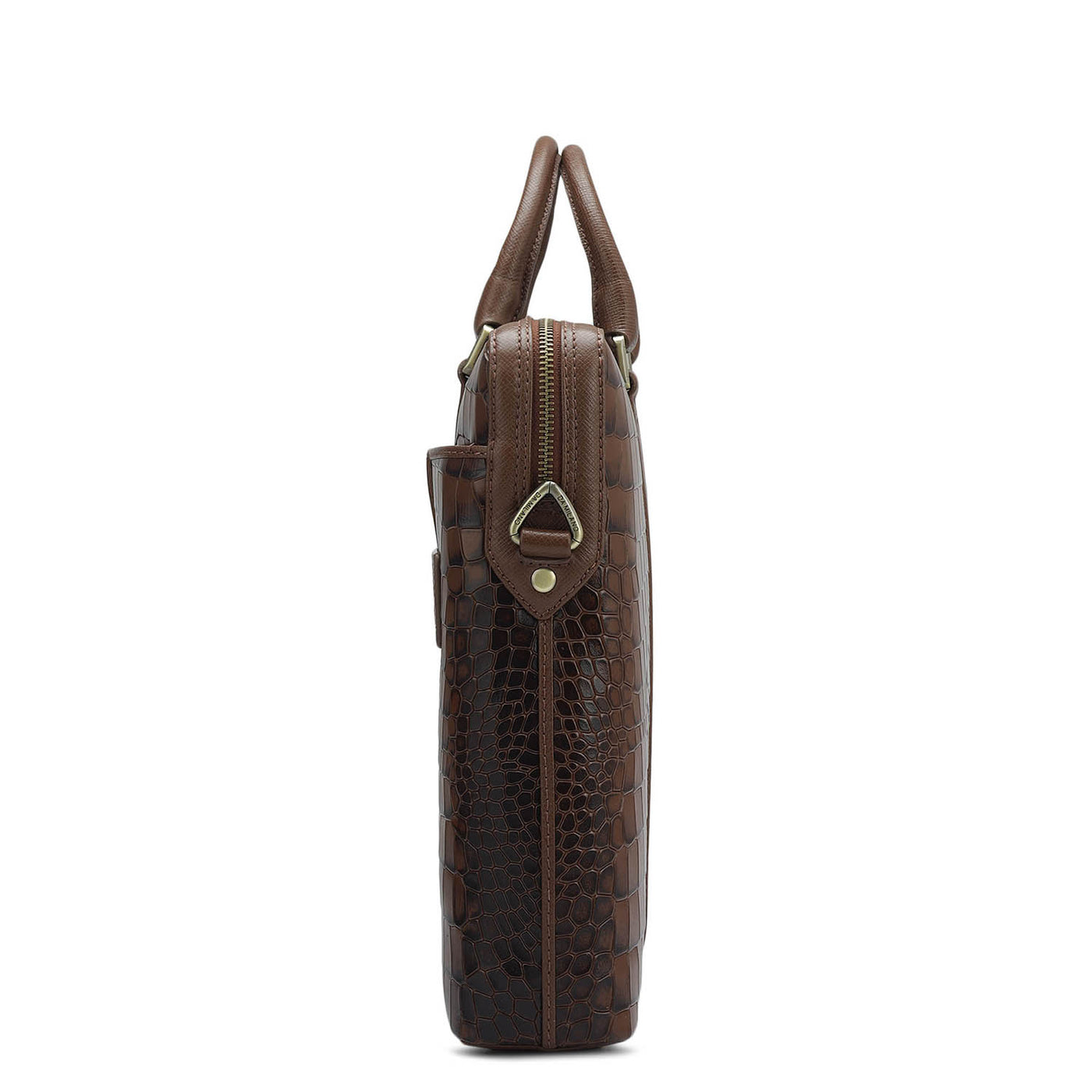 Croco Franzy Leather Laptop Bag - Date