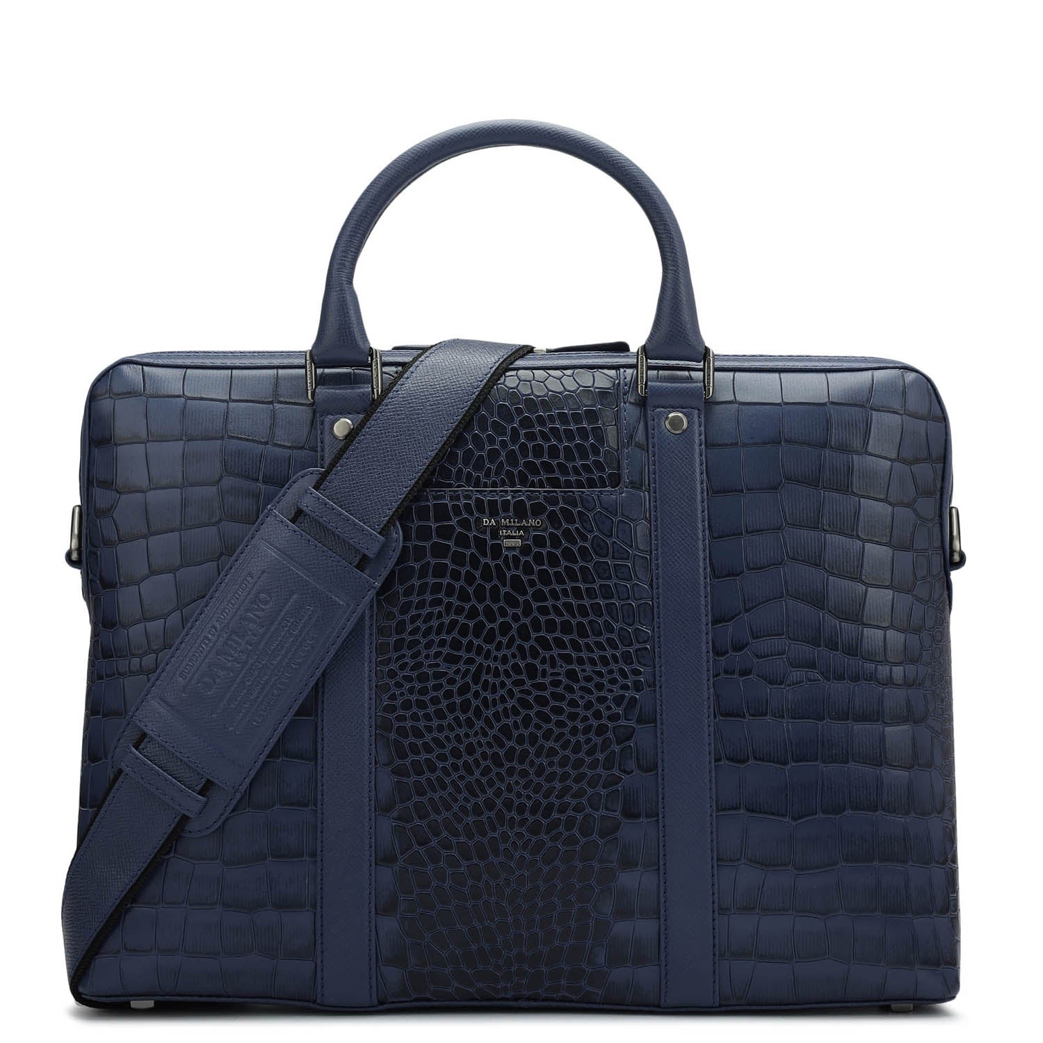 Croco Franzy Leather Laptop Bag - Stardust – Da Milano
