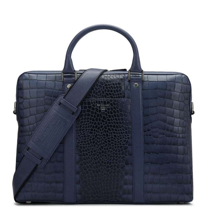 Croco Franzy Leather Laptop Bag - Stardust