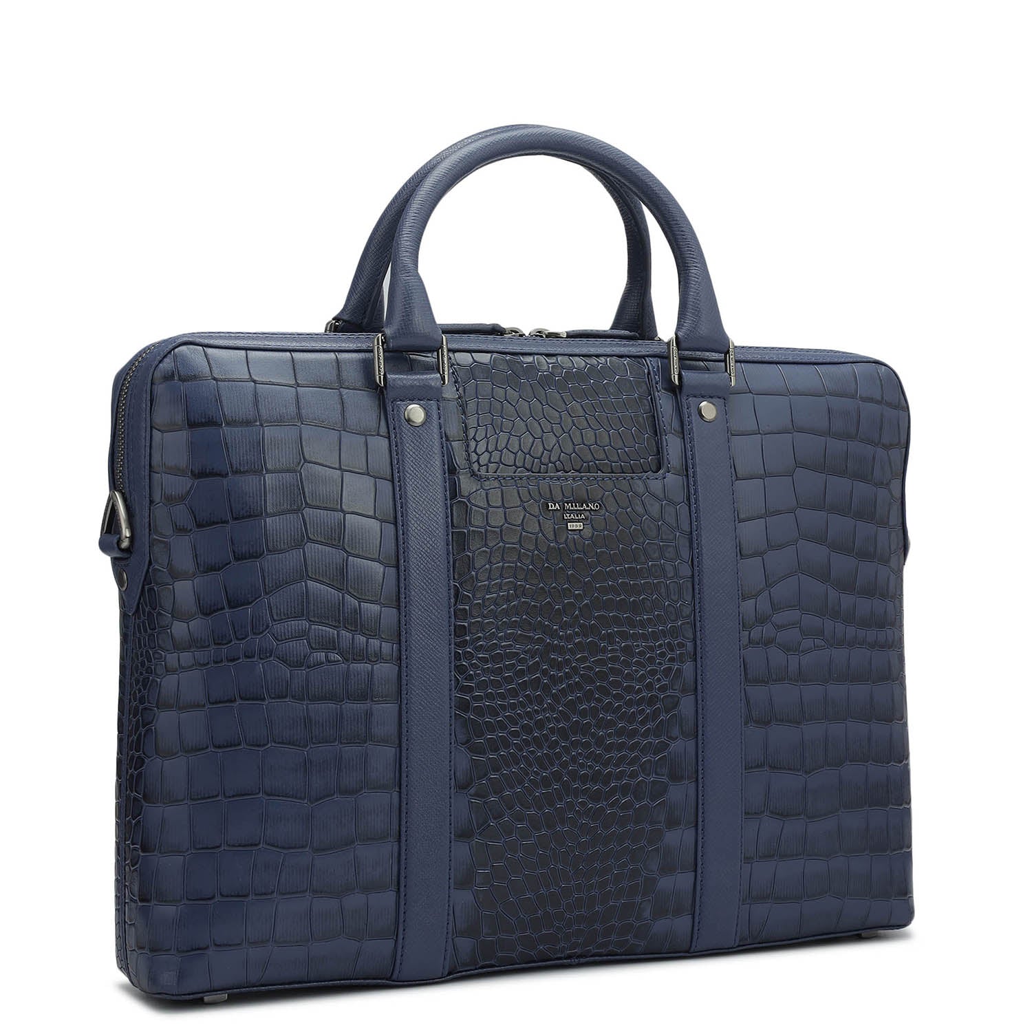 Croco Franzy Leather Laptop Bag - Stardust – Da Milano