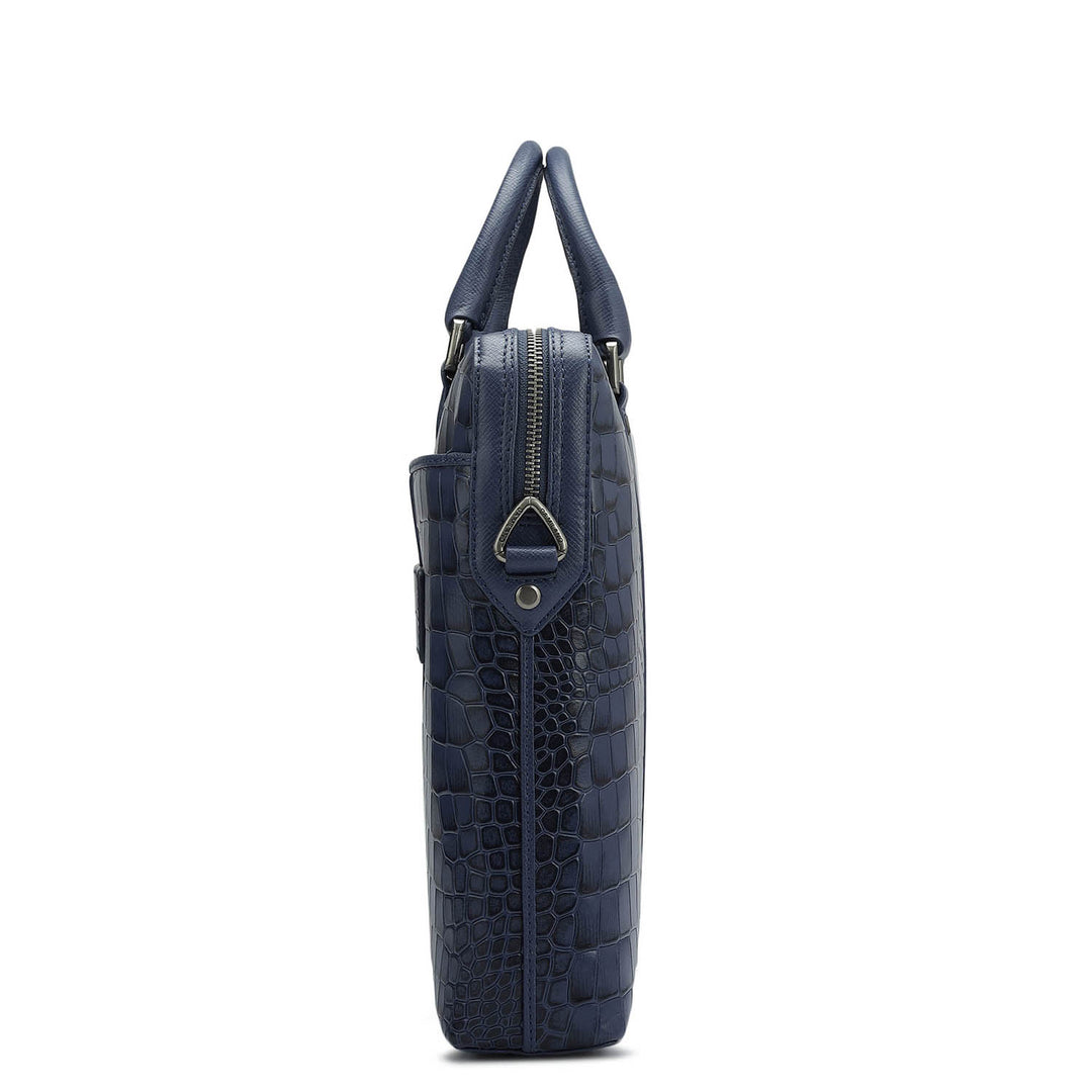 Croco Franzy Leather Laptop Bag - Stardust