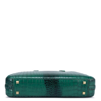 Sea Weed Croco Leather Laptop Bag - Upto 14"