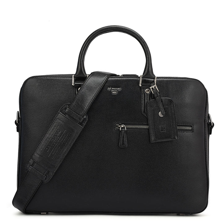 Franzy Leather Laptop Bag - Black