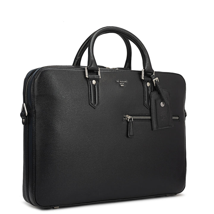 Franzy Leather Laptop Bag - Black