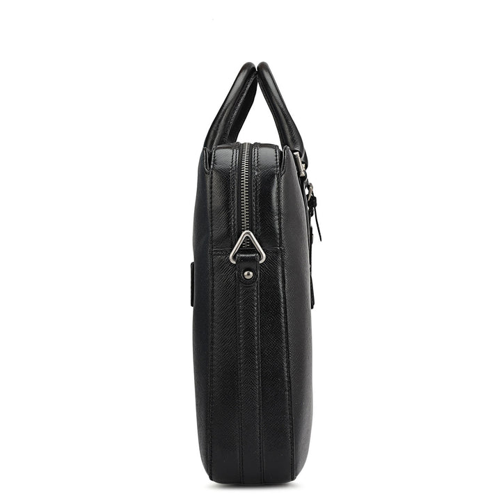 Franzy Leather Laptop Bag - Black