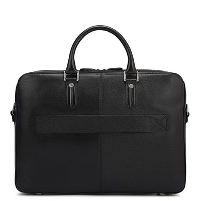 Franzy Leather Laptop Bag - Black