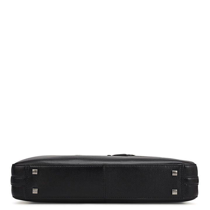 Franzy Leather Laptop Bag - Black