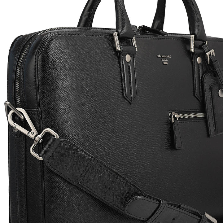 Franzy Leather Laptop Bag - Black