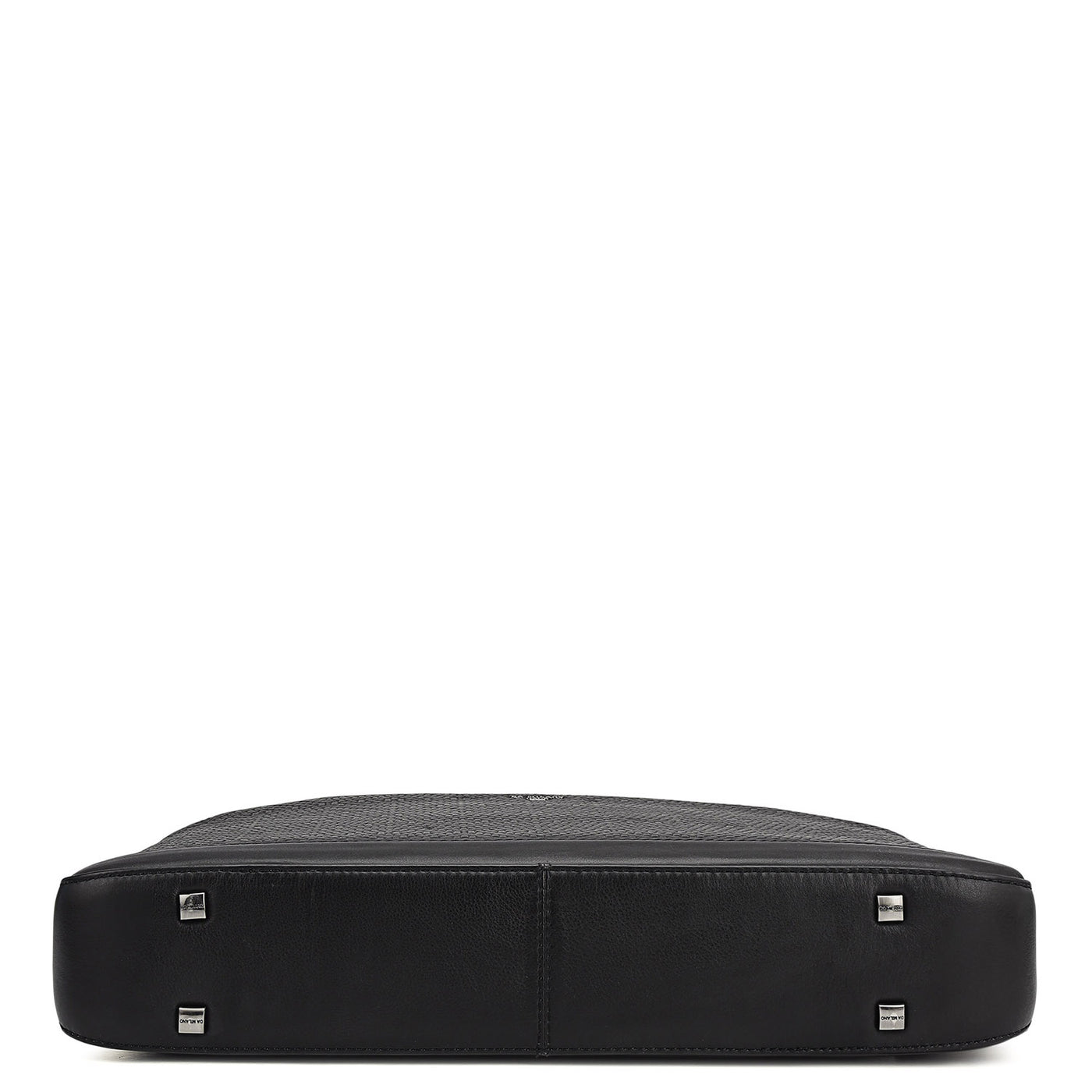 Mat Emboss Leather Laptop Bag - Black