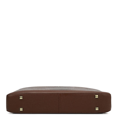 Croco Leather Laptop Bag - Date