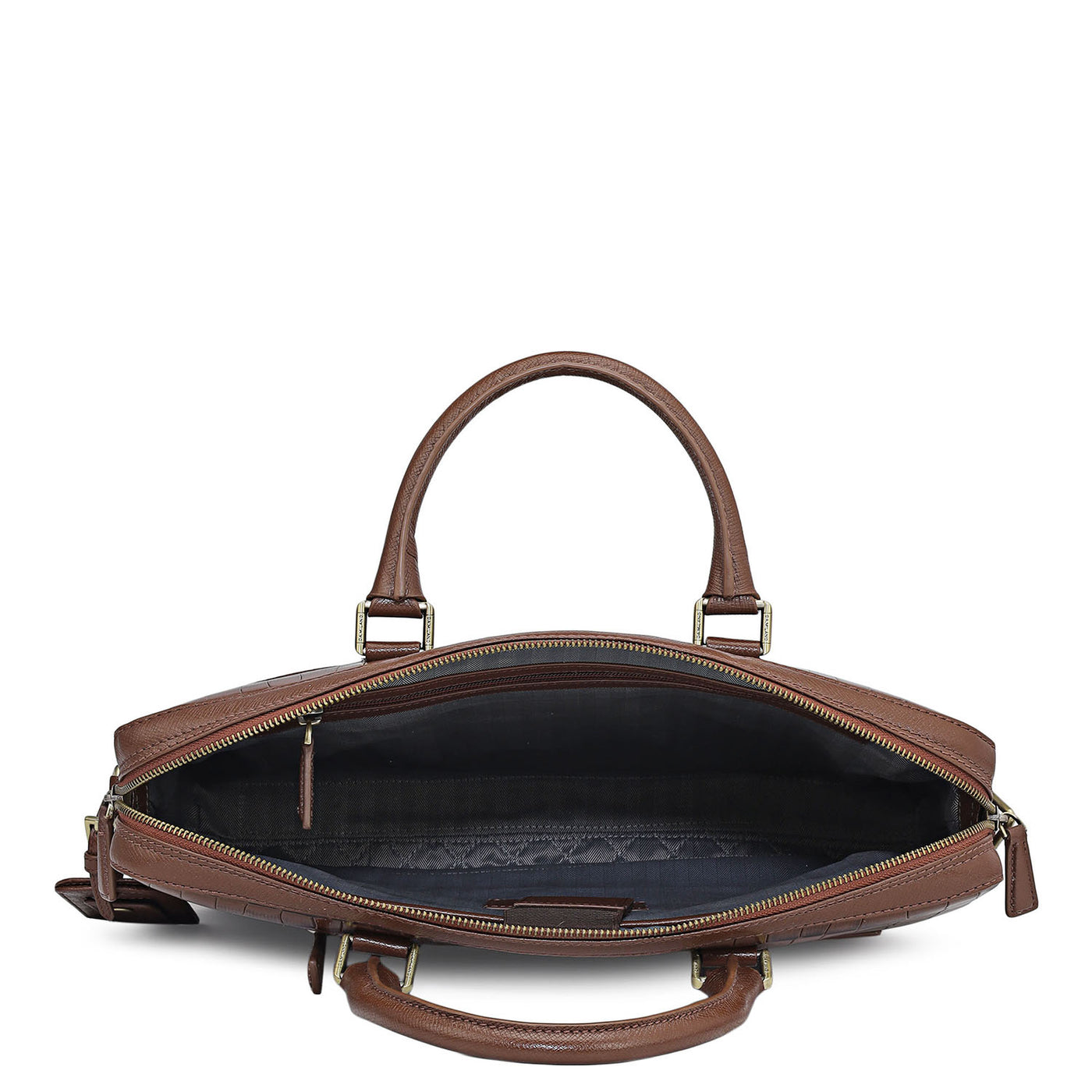 Croco Leather Laptop Bag - Date
