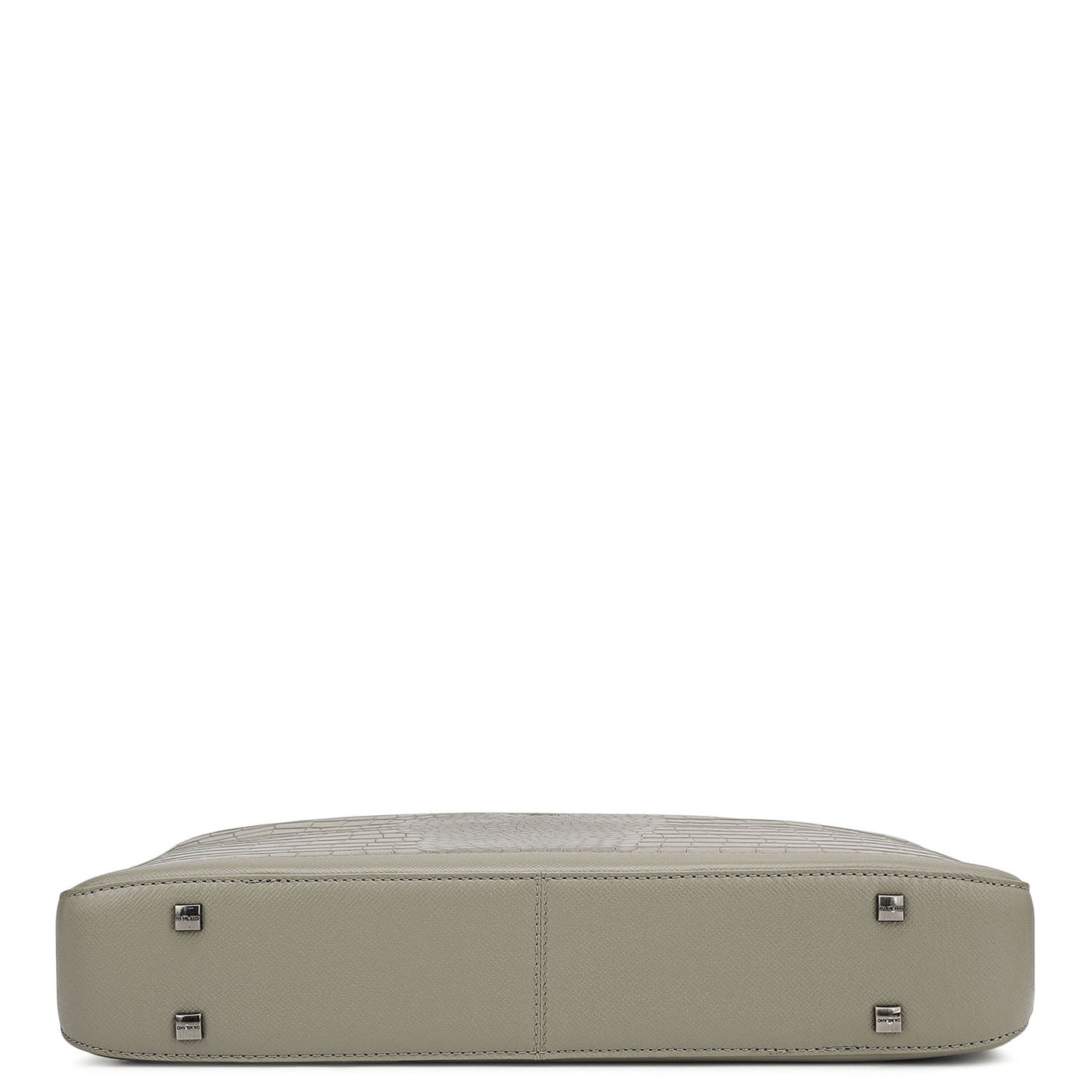 Croco Leather Laptop Bag - Stone Grey