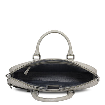 Croco Leather Laptop Bag - Stone Grey