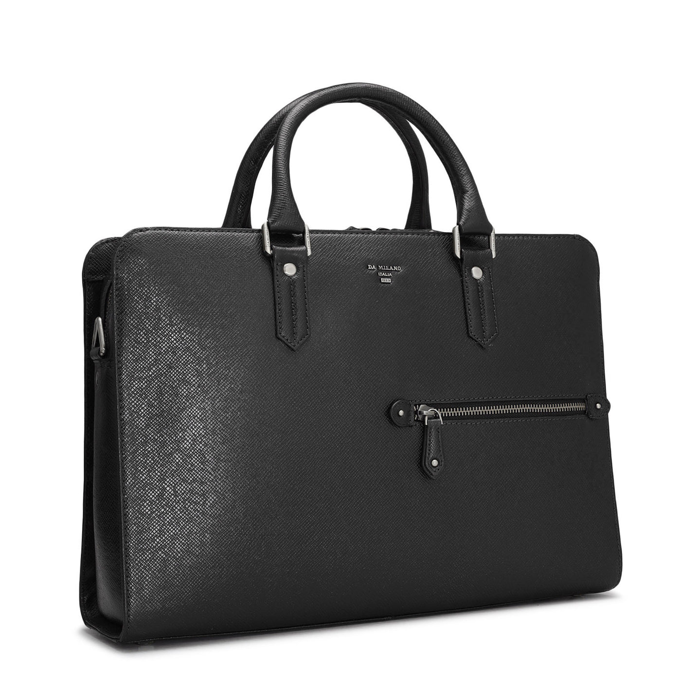 Black Franzy Leather Laptop Bag - Upto 15"