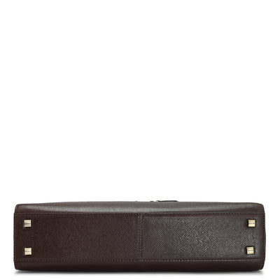 Chocolate Franzy Leather Laptop Bag - Upto 15"