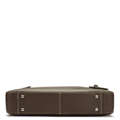 Taupe Bub Leather Laptop Bag - Upto 16"