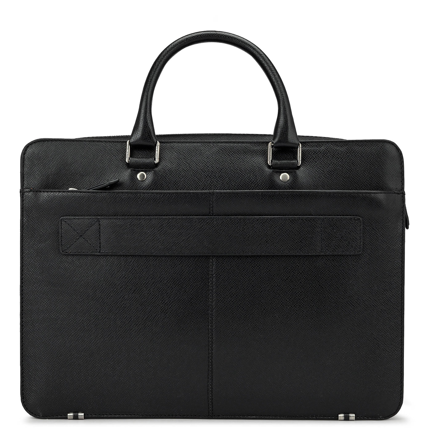 Black Franzy Leather Computer Bag - Upto 15"