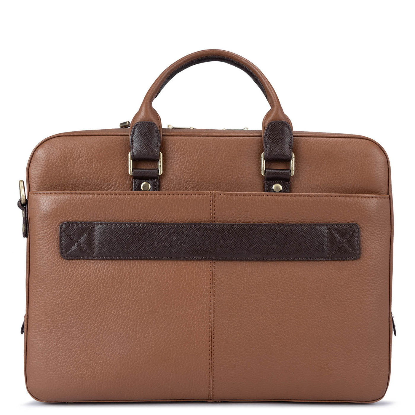 Cognac Wax Leather Computer Bag - Upto 14"