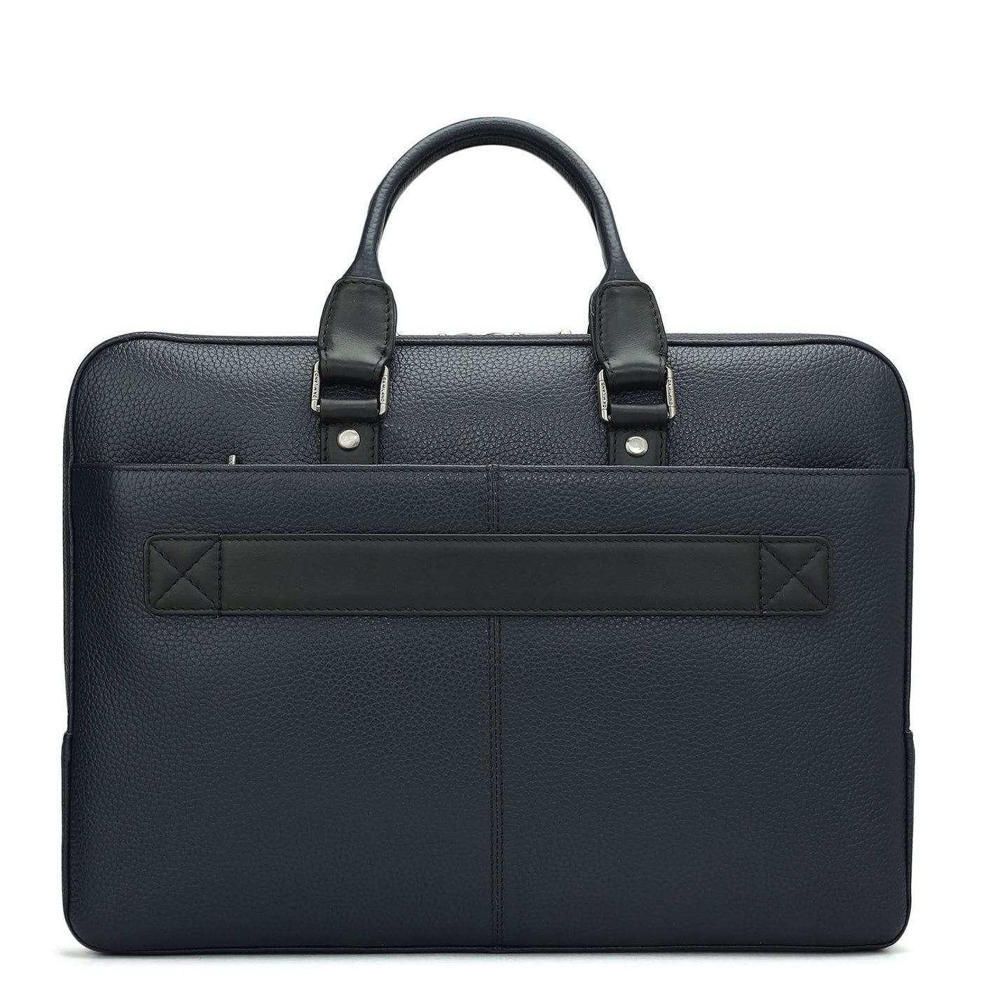 Wax Leather Laptop Bag - Navy