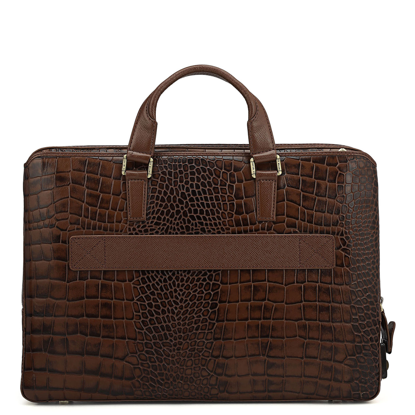Croco Leather Laptop Bag - Date