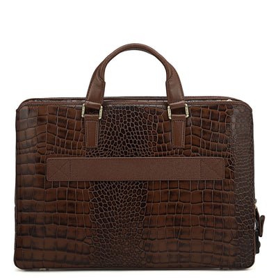 Croco Leather Laptop Bag - Date