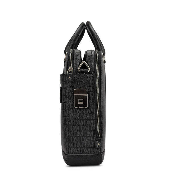 Monogram Franzy Leather Laptop Bag - Black