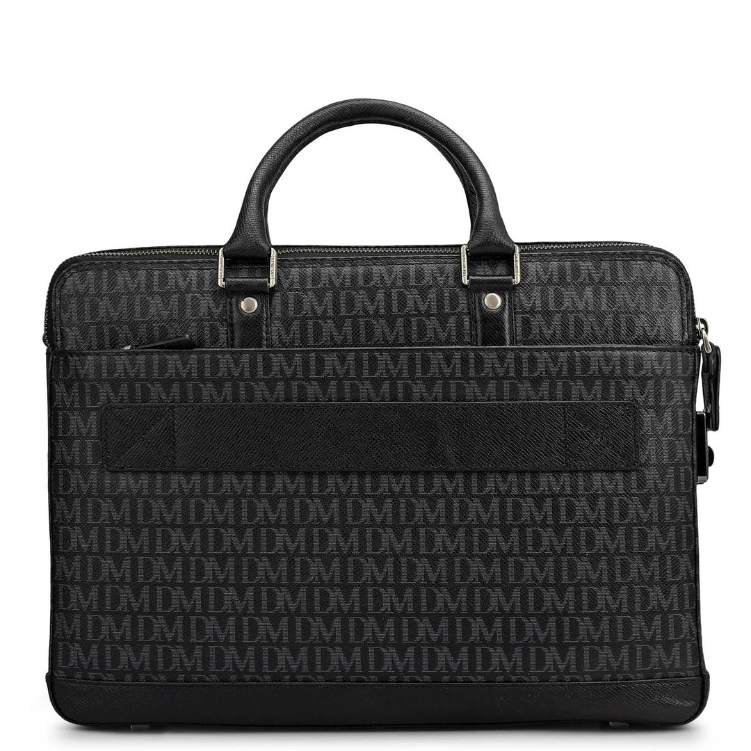 Monogram Franzy Leather Laptop Bag - Black