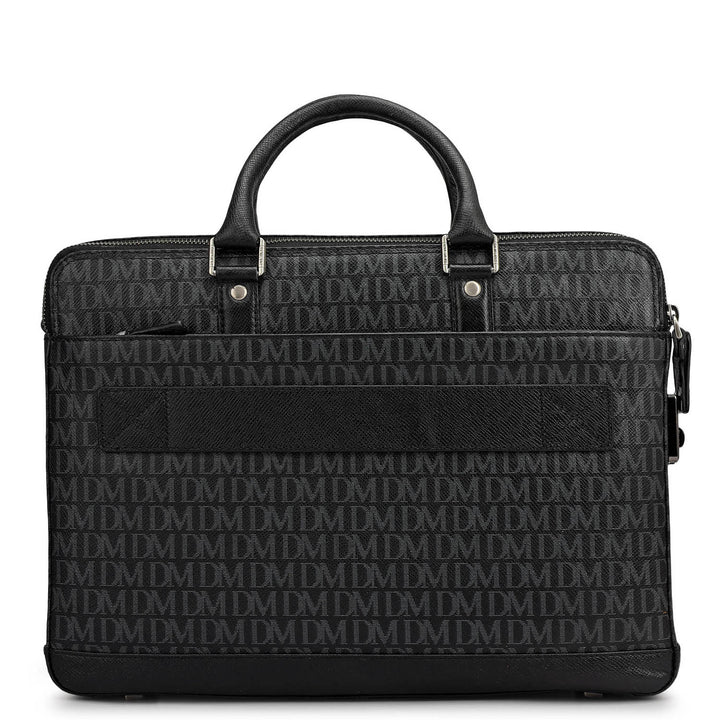 Monogram Franzy Leather Laptop Bag - Black