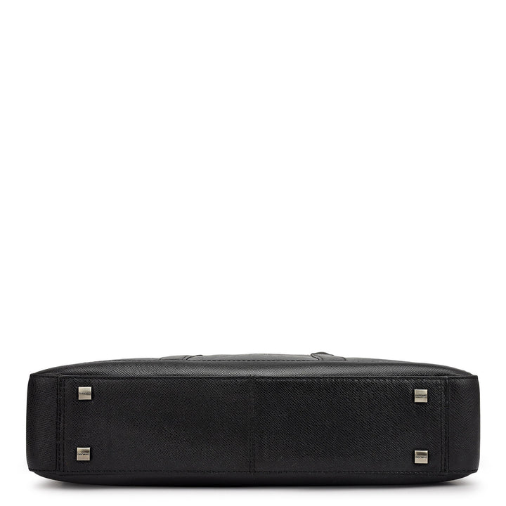 Monogram Franzy Leather Laptop Bag - Black