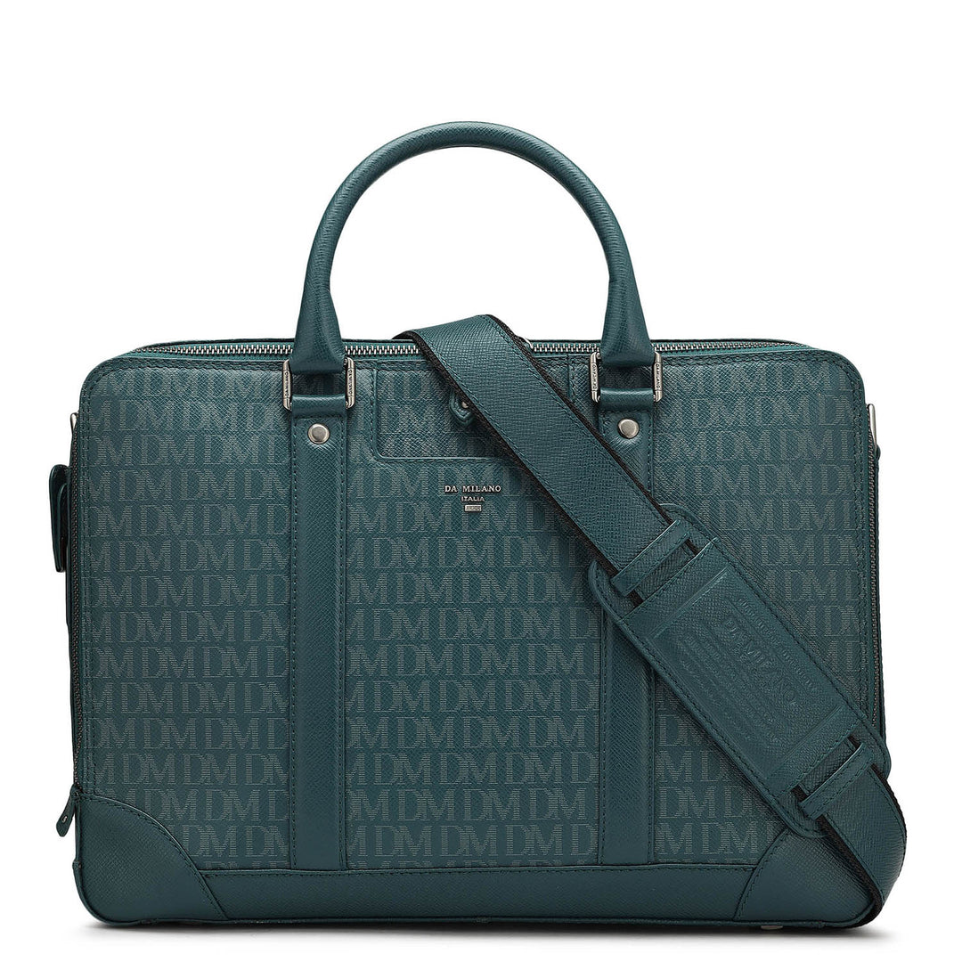 Monogram Franzy Leather Laptop Bag - Octane