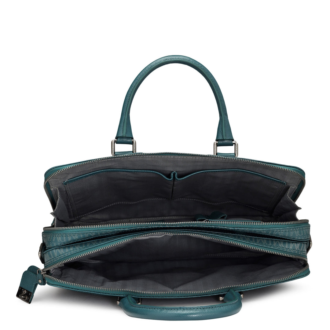 Monogram Franzy Leather Laptop Bag - Octane