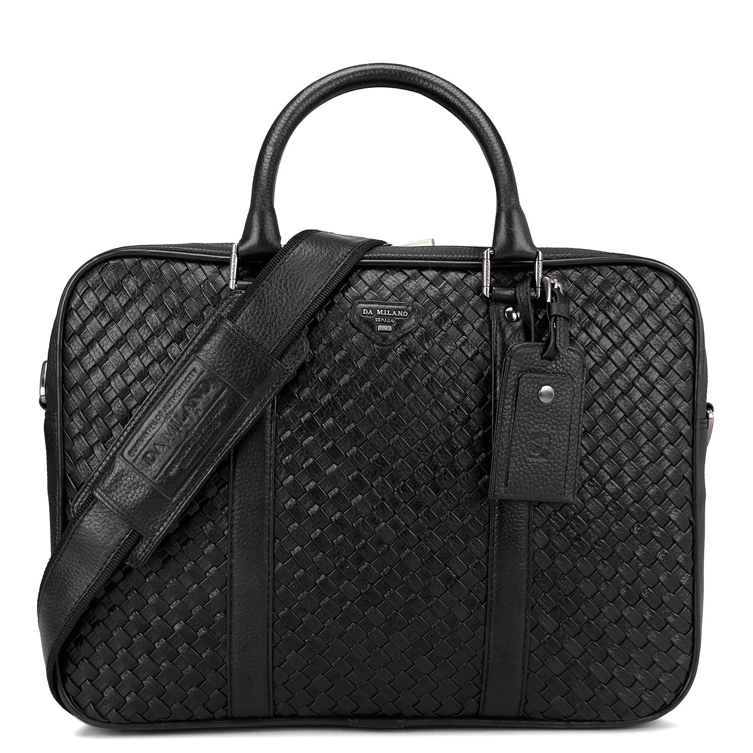 Mat Wax Leather Laptop Bag - Black – Da Milano