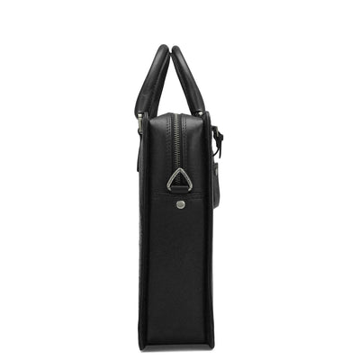 Croco Franzy Leather Laptop Bag - Black