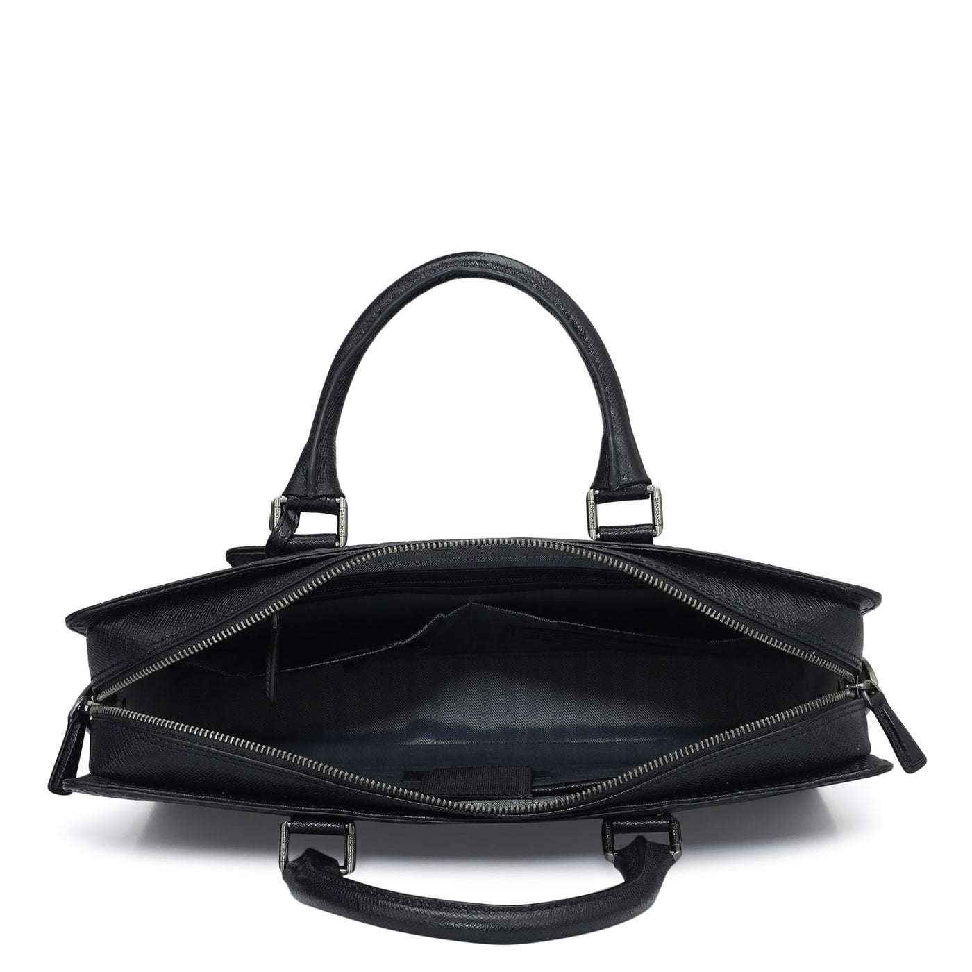 Croco Franzy Leather Laptop Bag - Black
