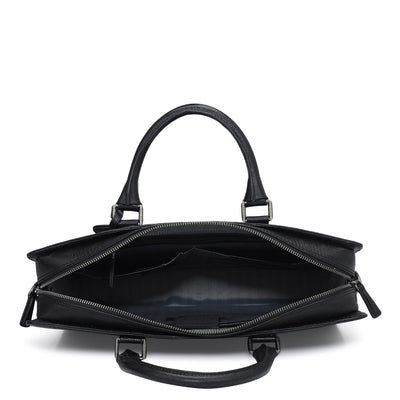 Croco Franzy Leather Laptop Bag - Black