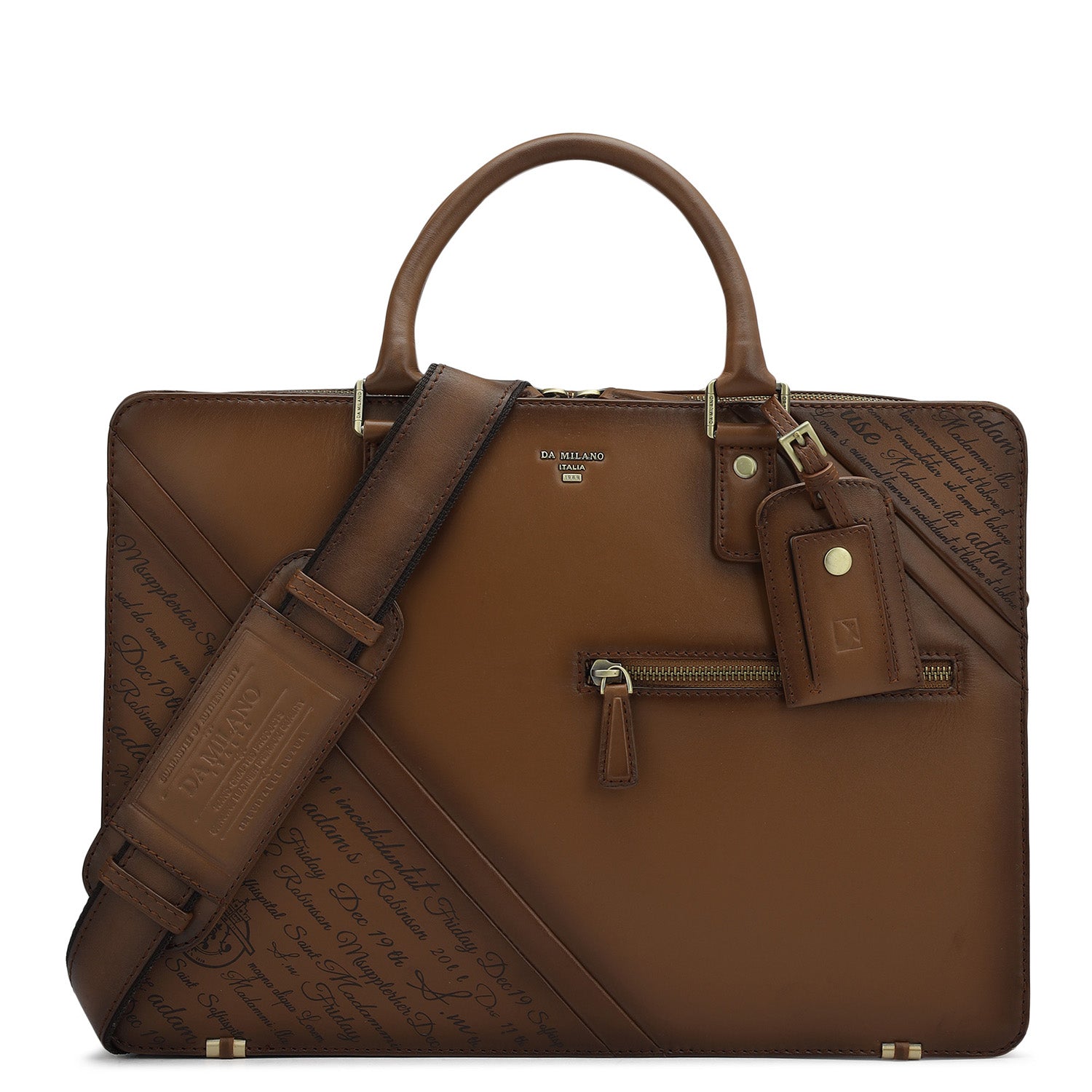 Signato Leather Laptop Bag - Cognac – Da Milano