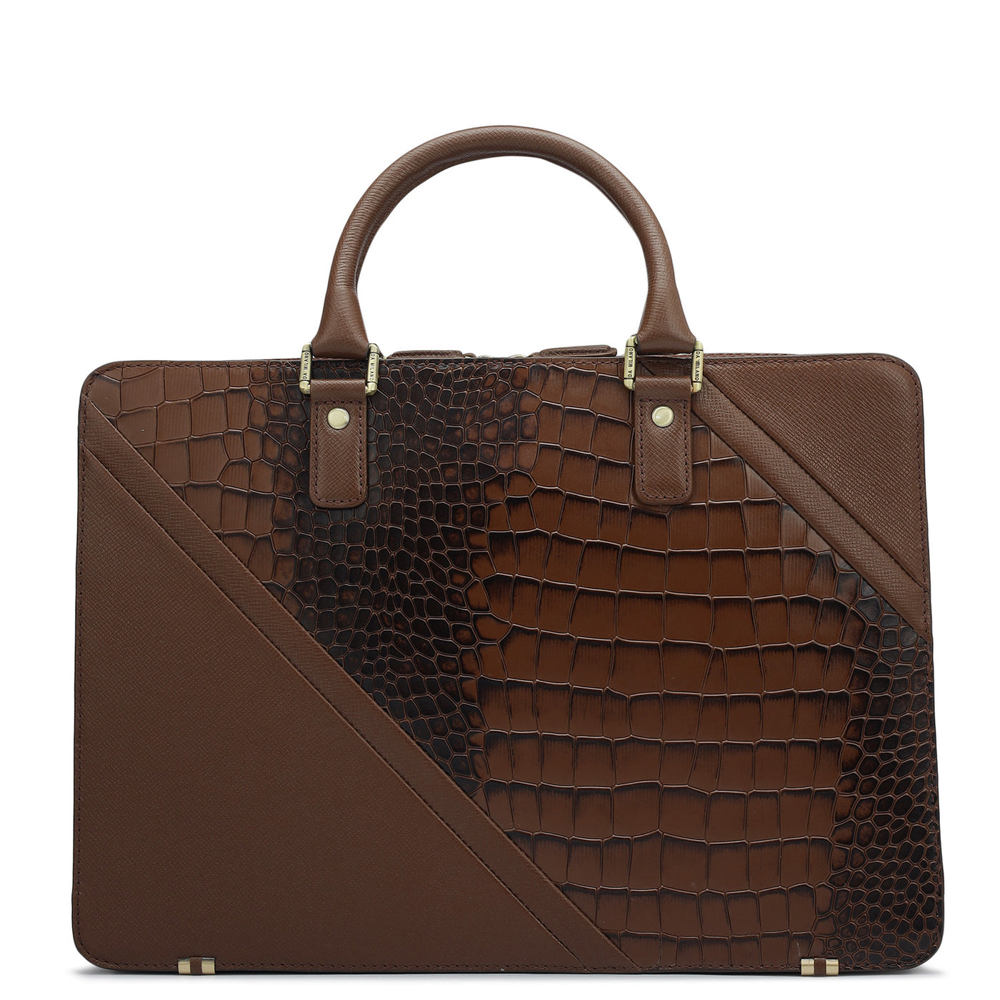 Croco Franzy Leather Laptop Bag - Date
