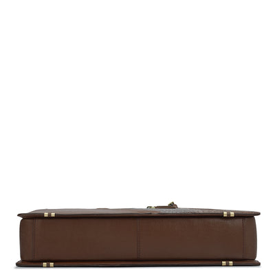 Croco Franzy Leather Laptop Bag - Date