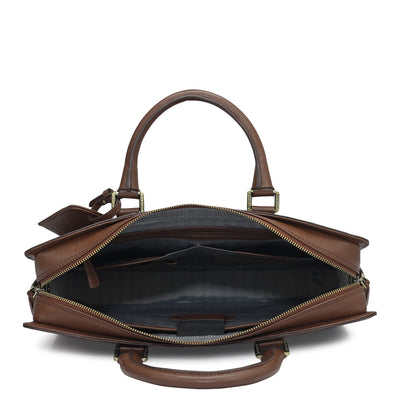Croco Franzy Leather Laptop Bag - Date
